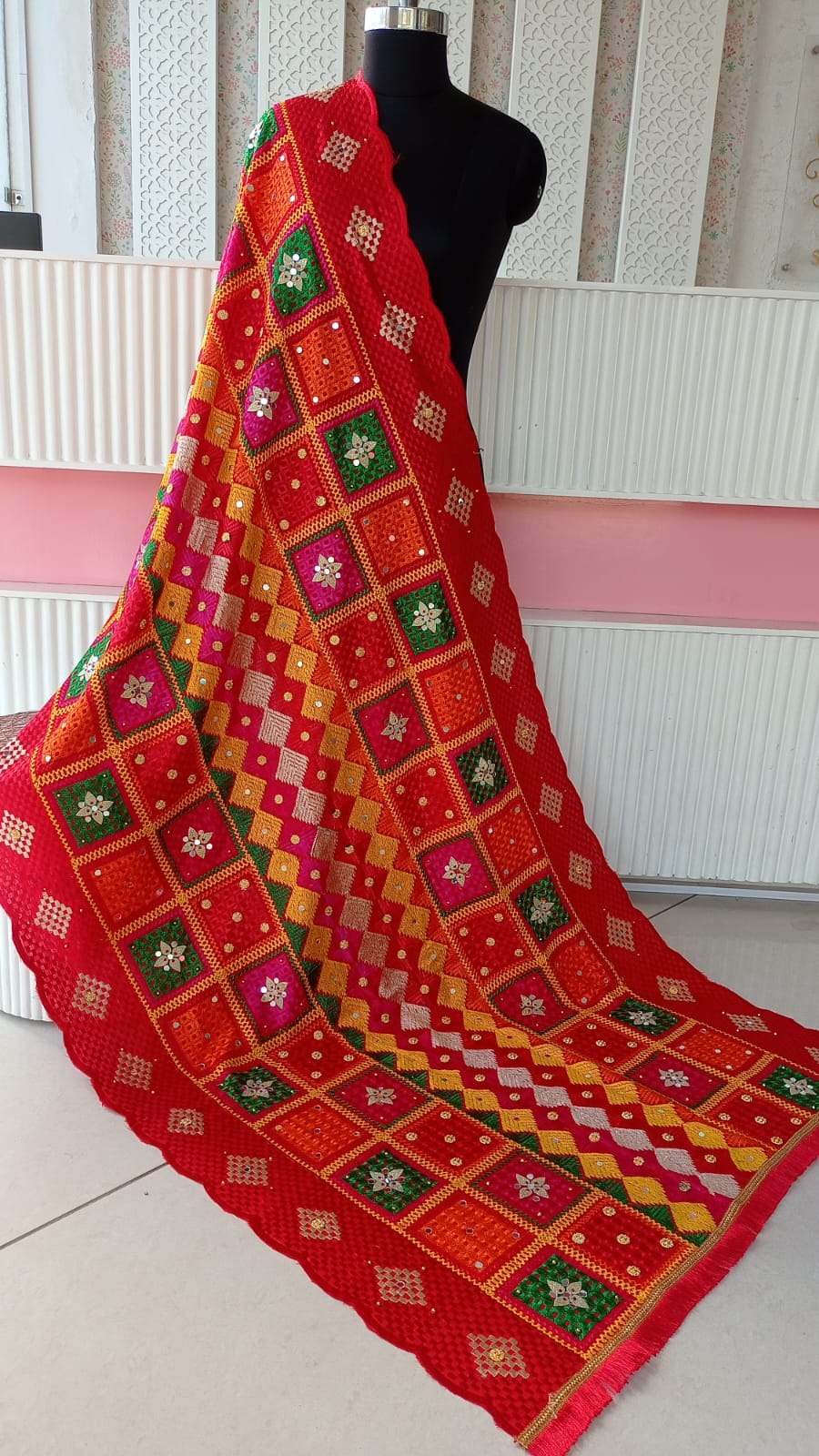 Chiffon Phulkari Embroidered Dupatta Catalog